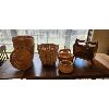 Image 1 : NO RESERVE Collection of wicker baskets with wooden paper box 