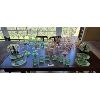 Image 1 : NO RESERVE RARE 66 piece collection of Depression glassware 