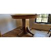 Image 2 : NO RESERVE Round vintage  pedestal table with stool 42" by 42"