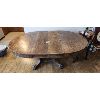 Image 1 : NO RESERVE Large vintage oval pedestal clawfoot table