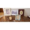 Image 1 : NO RESERVE 3 vintage pictures includes cowboy at grave and 2 antique frames