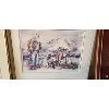 Image 3 : NO RESERVE 3 vintage pictures includes cowboy at grave and 2 antique frames
