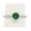 Vintage Platinum Etched Petite QUALITY .51 ctw Emerald Solitaire Ring Engagement