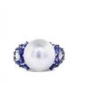 Image 1 : 14k Sapphire and Pearl Ring