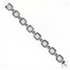Image 7 : 14k Gold Cushion Cabochon Violet Lavender Jade .40 ctw Diamond Statement Bracele