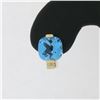 Image 5 : 14K Yellow Gold 2.62 ctw Cushion Checkerboard Blue Topaz & Diamond Stud Earrings