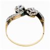 Image 8 : Antique Edwardian 14K Gold Platinum .54 ctw European Diamond Two-Stone Bypass Ri