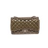 Chanel Dark Green Quilted Caviar Leather Jumbo Double Flap Shoulder Bag