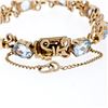 Image 3 : Vintage Retro 18K Gold 6.5" 9.0 ctw Oval Aquamarine Handmade Open Link Bracelet