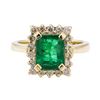 Image 2 : 2.90 ctw Emerald and Diamond Ring - 14KT Yellow Gold