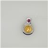 Image 1 : 18K White Gold & Ruby Coin Pendant