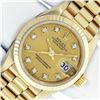 Image 1 : Rolex Ladies 18K Yellow Gold Factory Champagne Diamond Dial President With Rolex