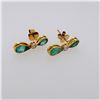 Image 1 : 18K Yellow Gold & Emerald Earrings