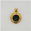 Image 1 : Large 18K Yellow Gold Pendant With Rubies & Ancient Roman Copper Follis Coin