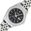 Image 1 : Rolex Ladies Stainless Steel Quickset Black Index Diamond Bezel Datejust