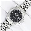 Image 2 : Rolex Ladies Stainless Steel Quickset Black Index Diamond Bezel Datejust