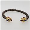 Image 1 : Sterling Silver, 18K Yellow Gold Ruby & Sapphire Bracelet