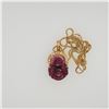 Image 1 : 18K Yellow Gold Tourmaline & Diamond Pendant