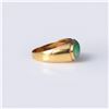 Image 3 : A Handmade 18K Yellow Gold & Jadeite Saddle Ring