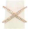 Image 1 : NEW 14k Rose Gold 0.50 ctw 45 Round Brilliant Diamond Simple X Ex Cross Band Rin