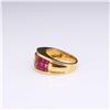 Image 3 : 18K Yellow Gold Golden Topaz & Invisible Set Ruby Ring