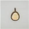 18K Yellow Gold Diamond Yellow Sapphire & Large Coober Pedy Opal Pendant by Carl