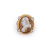 Image 1 : 18k Yellow Gold Cameo Agate & Diamond Ring