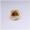 Image 4 : 18k Yellow Gold Cameo Agate & Diamond Ring