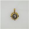 Image 1 : 18K Yellow Gold Pendant with Iolite Cabochons & Sterling Silver Insert