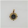 Image 1 : 18K Yellow Gold Ruby & Imperial Roman Coin Pendant