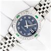 Image 2 : Rolex Quickset Sapphire Blue Roman Emerald & Diamond Datejust Wristwatch