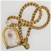 Image 1 : Antique Carved Cameo Agate in Later 18K Yellow Gold and Diamond Mount