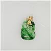 Image 1 : Chinese Carved Jadeite Toggle Mounted in 18K Yellow Gold