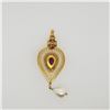 Image 1 : Vintage Indian 18k Yellow Gold Filigree Pendant with Rubies & Natural Pearl
