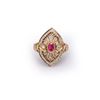 Image 1 : 18k Yellow Gold Ruby & Diamond Art Deco Style Ring