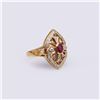 Image 2 : 18k Yellow Gold Ruby & Diamond Art Deco Style Ring