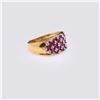 Image 2 : Unusual 18k Yellow Gold Invisible Set Ruby & Diamond Ring