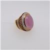 Heavy 18K Yellow Gold & Lavender Jadeite Ring by Victor Loo
