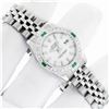 Image 4 : Rolex Sapphire Quickset White Index Diamond Emerald Datejust Wristwatch