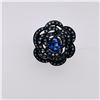 Blackened Sterling Silver Ring with Kyanite & Blue Sapphires by Victor Loo