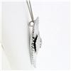 Image 3 : Vintage Handmade 18k White Gold 0.94 ctw Large Open Wire Cushion Pendant Necklac