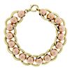 Image 2 : Retro Vintage 14k Rose Green Gold Wide Ball & Flat Cable Link 6" Chain Bracelet