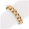 Image 3 : Retro Vintage 14k Rose Green Gold Wide Ball & Flat Cable Link 6" Chain Bracelet