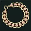 Image 4 : Retro Vintage 14k Rose Green Gold Wide Ball & Flat Cable Link 6" Chain Bracelet