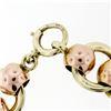 Image 5 : Retro Vintage 14k Rose Green Gold Wide Ball & Flat Cable Link 6" Chain Bracelet