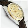 Image 9 : Rolex Mens 2T Silver Index Datejust Wristwatch With Leather Band