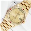 Image 2 : Rolex Mens 18K Yellow Gold Day Date President Champagne Index & Diamond Ruby Wat