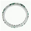 Image 8 : 14K White Gold 1.40 ctw Round Shared Prong Diamond & Emerald Eternity Band Ring