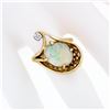 Image 3 : Vintage 14k Gold 2.07 ctw Oval Opal Solitaire & Round Diamond Accent Basket Ring