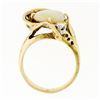 Image 8 : Vintage 14k Gold 2.07 ctw Oval Opal Solitaire & Round Diamond Accent Basket Ring